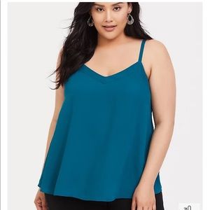 🍀5/$45🍀 Teal Green Georgette Tie Swing Cami